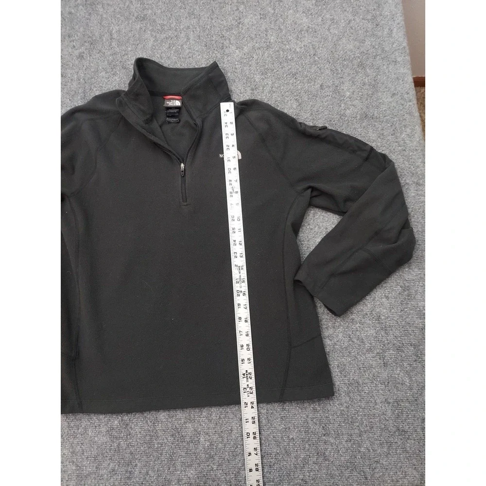 North Face Fleece Pullover‎ Mens Large Black Flashdry 1/4 Zip Outdoor Zip Pocket